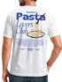 Herren T-Shirt Backprint Pasta Lovers Club Nudeln Italien Grafikshirt Sommer Fashion Streetstyle Baumwolle Neverless®preview