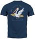 Herren T-Shirt Backprint Pelikan Print Surfer Surfboard Printshirt Männer Fashion Streetstyle Neverless®preview