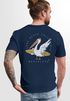 Herren T-Shirt Backprint Pelikan Print Surfer Surfboard Printshirt Männer Fashion Streetstyle Neverless®preview