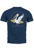 Herren T-Shirt Backprint Pelikan Print Surfer Surfboard Printshirt Männer Fashion Streetstyle Neverless®preview