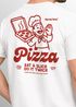 Herren T-Shirt Backprint Pizza Print Spruch Lustig Grafikshirt Männer Sommer Fashion Streetstyle Neverless®preview