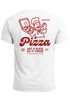 Herren T-Shirt Backprint Pizza Print Spruch Lustig Grafikshirt Männer Sommer Fashion Streetstyle Neverless®preview