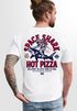 Herren T-Shirt Backprint Rückendruck Schriftzug Hot Pizza Space Shark Astronaut Fashion Streetstyle Neverless®preview