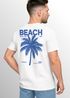 Herren T-Shirt Backprint Sommer Funshirt mit Palmen Print Retro Typografie – Strand Urlaub Grafikshirt Kurzarm Baumwwolle Neverless®preview