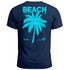Herren T-Shirt Backprint Sommer Funshirt mit Palmen Print Retro Typografie – Strand Urlaub Grafikshirt Kurzarm Baumwwolle Neverless®preview