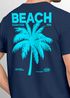 Herren T-Shirt Backprint Sommer Funshirt mit Palmen Print Retro Typografie – Strand Urlaub Grafikshirt Kurzarm Baumwwolle Neverless®preview