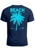 Herren T-Shirt Backprint Sommer Funshirt mit Palmen Print Retro Typografie – Strand Urlaub Grafikshirt Kurzarm Baumwwolle Neverless®preview