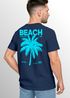 Herren T-Shirt Backprint Sommer Funshirt mit Palmen Print Retro Typografie – Strand Urlaub Grafikshirt Kurzarm Baumwwolle Neverless®preview