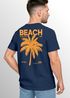 Herren T-Shirt Backprint Sommer Funshirt mit Palmen Print Retro Typografie – Strand Urlaub Grafikshirt Kurzarm Baumwwolle Neverless®preview