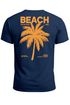 Herren T-Shirt Backprint Sommer Funshirt mit Palmen Print Retro Typografie – Strand Urlaub Grafikshirt Kurzarm Baumwwolle Neverless®preview