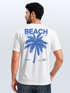 Herren T-Shirt Backprint Sommer Funshirt mit Palmen Print Retro Typografie – Strand Urlaub Grafikshirt Kurzarm Baumwwolle Neverless®preview