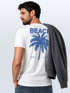 Herren T-Shirt Backprint Sommer Funshirt mit Palmen Print Retro Typografie – Strand Urlaub Grafikshirt Kurzarm Baumwwolle Neverless®preview