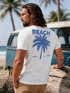 Herren T-Shirt Backprint Sommer Funshirt mit Palmen Print Retro Typografie – Strand Urlaub Grafikshirt Kurzarm Baumwwolle Neverless®preview