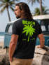 Herren T-Shirt Backprint Sommer Funshirt mit Palmen Print Retro Typografie – Strand Urlaub Grafikshirt Kurzarm Baumwwolle Neverless®preview