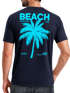 Herren T-Shirt Backprint Sommer Funshirt mit Palmen Print Retro Typografie – Strand Urlaub Grafikshirt Kurzarm Baumwwolle Neverless®preview