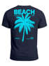 Herren T-Shirt Backprint Sommer Funshirt mit Palmen Print Retro Typografie – Strand Urlaub Grafikshirt Kurzarm Baumwwolle Neverless®preview