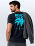 Herren T-Shirt Backprint Sommer Funshirt mit Palmen Print Retro Typografie – Strand Urlaub Grafikshirt Kurzarm Baumwwolle Neverless®preview