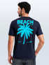 Herren T-Shirt Backprint Sommer Funshirt mit Palmen Print Retro Typografie – Strand Urlaub Grafikshirt Kurzarm Baumwwolle Neverless®preview