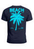 Herren T-Shirt Backprint Sommer Funshirt mit Palmen Print Retro Typografie – Strand Urlaub Grafikshirt Kurzarm Baumwwolle Neverless®preview