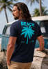 Herren T-Shirt Backprint Sommer Funshirt mit Palmen Print Retro Typografie – Strand Urlaub Grafikshirt Kurzarm Baumwwolle Neverless®preview