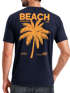 Herren T-Shirt Backprint Sommer Funshirt mit Palmen Print Retro Typografie – Strand Urlaub Grafikshirt Kurzarm Baumwwolle Neverless®preview