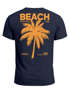 Herren T-Shirt Backprint Sommer Funshirt mit Palmen Print Retro Typografie – Strand Urlaub Grafikshirt Kurzarm Baumwwolle Neverless®preview