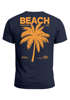Herren T-Shirt Backprint Sommer Funshirt mit Palmen Print Retro Typografie – Strand Urlaub Grafikshirt Kurzarm Baumwwolle Neverless®preview