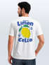 Herren T-Shirt Backprint Sommer Grafikshirt im Retro Style Zitrone Limon Cello Schriftzug Fashion Streetstyle Neverless®preview