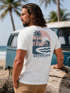 Herren T-Shirt Backprint Sommer Grafikshirt mit Palmen-Print Fashion Streetstyle Kurzarm Baumwolle Neverless®preview