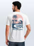 Herren T-Shirt Backprint Sommer Grafikshirt mit Palmen-Print Fashion Streetstyle Kurzarm Baumwolle Neverless®preview