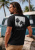 Herren T-Shirt Backprint Sommer-Shirt mit Palmen Rückendruck Vintage Grafik – Kurzarm Baumwollshirt im California Style Fashion Streetstyle Neverless®preview