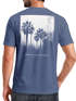 Herren T-Shirt Backprint Sommer-Shirt mit Palmen Rückendruck Vintage Grafik – Kurzarm Baumwollshirt im California Style Fashion Streetstyle Neverless®preview