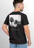 Herren T-Shirt Backprint Sommer-Shirt mit Palmen Rückendruck Vintage Grafik – Kurzarm Baumwollshirt im California Style Fashion Streetstyle Neverless®preview