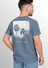 Herren T-Shirt Backprint Sommer-Shirt mit Palmen Rückendruck Vintage Grafik – Kurzarm Baumwollshirt im California Style Fashion Streetstyle Neverless®preview