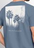 Herren T-Shirt Backprint Sommer-Shirt mit Palmen Rückendruck Vintage Grafik – Kurzarm Baumwollshirt im California Style Fashion Streetstyle Neverless®preview