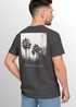 Herren T-Shirt Backprint Sommer-Shirt mit Palmen Rückendruck Vintage Grafik – Kurzarm Baumwollshirt im California Style Fashion Streetstyle Neverless®preview