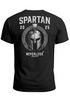 Herren T-Shirt Backprint Sparta Helm Krieger Fitness Training & Streetwear Baumwolle Kurzarm Männer Fashion Neverless®preview