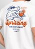 Herren T-Shirt Backprint Spritzing the day away Alligator Retro Design Printshirt Grafikshirt Fashion Streetstyle Neverless®preview