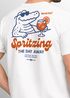 Herren T-Shirt Backprint Spritzing the day away Alligator Retro Design Printshirt Grafikshirt Fashion Streetstyle Neverless®preview
