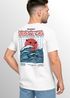 Herren T-Shirt Backprint Wellen Sonne Japan Retro Grafikshirt Fashion Streetstyle Neverless®preview