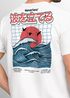 Herren T-Shirt Backprint Wellen Sonne Japan Retro Grafikshirt Fashion Streetstyle Neverless®preview