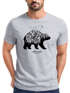 Herren T-Shirt Bär Abenteuer Berge Wald Bear Mountains Adventure Slim Fit Neverless®preview