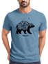 Herren T-Shirt Bär Abenteuer Berge Wald Bear Mountains Adventure Slim Fit Neverless®preview