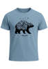 Herren T-Shirt Bär Abenteuer Berge Wald Bear Mountains Adventure Slim Fit Neverless®preview