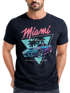 Herren T-Shirt Bedruckt Miami Beach Surfing Motiv USA Retro Automobil 80er Fashion Streetstyle Neverless®preview