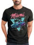 Herren T-Shirt Bedruckt Miami Beach Surfing Motiv USA Retro Automobil 80er Fashion Streetstyle Neverless®preview
