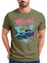 Herren T-Shirt Bedruckt Miami Beach Surfing Motiv USA Retro Automobil 80er Fashion Streetstyle Neverless®preview
