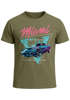 Herren T-Shirt Bedruckt Miami Beach Surfing Motiv USA Retro Automobil 80er Fashion Streetstyle Neverless®preview
