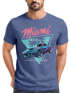 Herren T-Shirt Bedruckt Miami Beach Surfing Motiv USA Retro Automobil 80er Fashion Streetstyle Neverless®preview