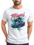 Herren T-Shirt Bedruckt Miami Beach Surfing Motiv USA Retro Automobil 80er Fashion Streetstyle Neverless®preview